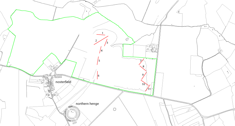 location of trenches, investigation 2