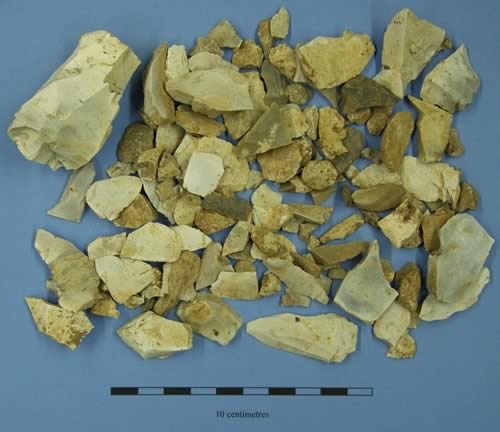 flint waste and debitage