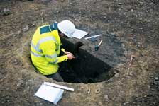 Sampling of large pit, feature 439 