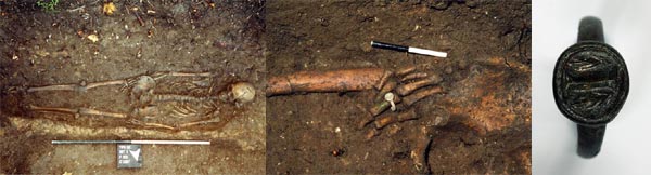 Inhumation 139, ring detail, and ring