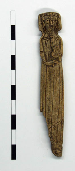Carved bone knife handle