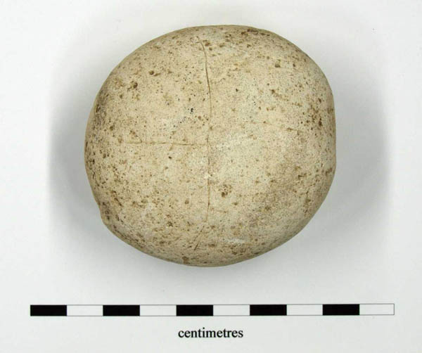 Cross-marked pebble from F198B