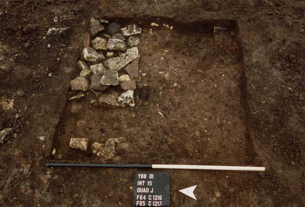 F85B section of wall exposed in Test Pit F82B
