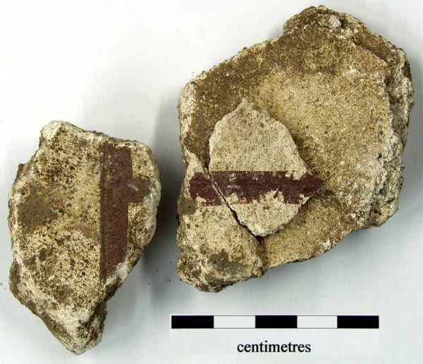 fragments showing two intersecting lines